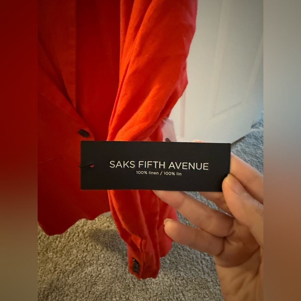 Saks Fifth Avenue Red Jacket Brand NWOT - Picture 8 of 14
